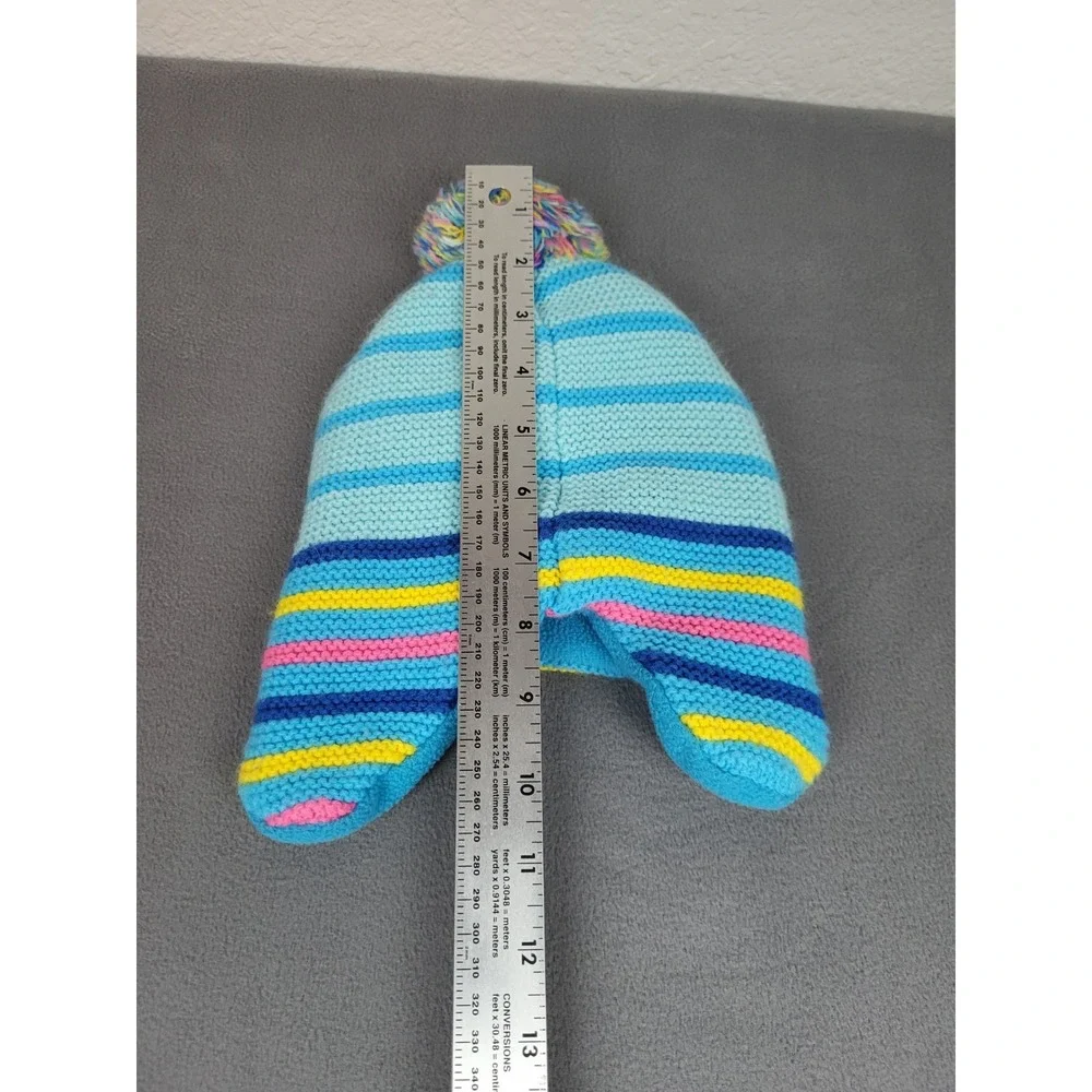 Baby Shark Beanie Kids One Size Blue‎ Cap Hat Skull Cap Ear Flap Knit Cute Pom